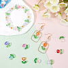 SOFPLATE 200Pcs 2 Styles Spray Painted Transparent Glass Beads GLAA-SP0001-08-4