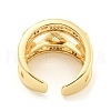 Letter X Clear Cubic Zirconia Open Cuff Ring RJEW-L121-018G-3