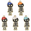 5Pcs 5 Colors Alloy Enamel Pendants ENAM-YW0002-48-1