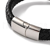 Men's Braided Black PU Leather Cord Bracelets BJEW-K243-16AS-3