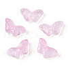 Baking Painted Transparent Glass Petal Beads DGLA-N004-12-1