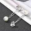 304 Stainless Steel Flower Dangle Stud Earrings EJEW-C096-54P-5