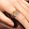 304 Stainless Steel Triple Circle Finger Rings Jewelry RJEW-C121-01-3