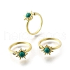 Brass Pave Cubic Zirconia Open Cuff Rings for Women RJEW-U056-01G-4