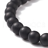 Natural Gemstone & Black Agate(Dyed & Heated) & Synthetic Hematite Round Beaded Stretch Bracelet BJEW-JB08648-6