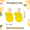 ANATTASOUL 5 Pairs 5 Colors Acrylic Flower Dangle Stud Earrings EJEW-AN0003-68-7