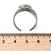 304 Stainless Steel Cuff Ring Components STAS-V012-01A-P-3