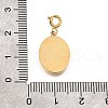Oval with Moon 304 Stainless Steel Rhinestone Pendant Decorations STAS-H202-30G-3