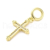 Brass Micro Pave Cubic Zirconia European Dangle Charms KK-D325-16G-2