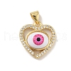 Brass Micro Pave Cubic Zirconia Pendants KK-B059-43G-C-1
