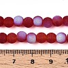 Frosted Transparent Glass Beads Strands GLAA-T032-T6mm-MBB20-4