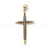 Brass Micro Pave Cubic Zirconia Pendants ZIRC-G159-02G-02-1