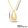 Elegant Brass Micro Pave Clear Cubic Zirconia Hollow Teardrop Pendant Necklaces for Daily Wear LN6440-1-2