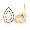 Brass Enamel Stud Earring Findings KK-S356-244B-NF-2