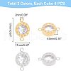 Unicraftale 12Pcs 2 Colors 304 Stainless Steel Clear Cubic Zirconia Connector Charms STAS-UN0037-33-4