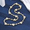 Heart & Horse Eye Brass Micro Pave Clear Cubic Zirconia Link Chain Necklaces for Women NJEW-G162-01G-1