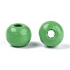 Spray Painted Round Natural Schima Wood Beads WOOD-A018-6mm-08-2