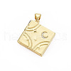 Brass Micro Pave Clear Cubic Zirconia Diffuser Locket Pendants for Teachers' Day ZIRC-T004-96G-NF-1