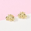 Brass Stud Earrings EJEW-R032-01G-1