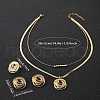 Oval 304 Stainless Steel Pendant Necklace & Stud Earring & Ring FS-WGE4FE8-01-6