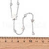 304 Stainless Steel Crystal Rhinestone Star Lariat Necklaces NJEW-R026-15P-5