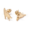Wolf 304 Stainless Steel Stud Earrings for Women EJEW-Z017-13G-2