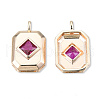 Brass Pave Cubic Zirconia Pendants KK-N232-467C-1