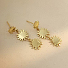 S925 Sterling Silver Sunflower Tassel Stud Earrings CG4373-6