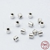 Rhodium Plated 925 Sterling Silver Crimp Beads STER-L063-04P-3