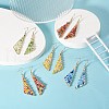 Glass Beaded Triangle Dangle Earrings EJEW-JE05255-4