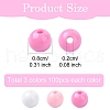 300Pcs 3 Colors Opaque Acrylic Beads MACR-YW0003-13A-3