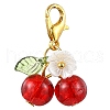 8Pcs 8 Colors Cherry Glass Pendant Decorations HJEW-JM02716-4