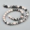 Natural Pink Zebra Jasper Beads Strands X-G-P231-01-4mm-5