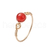 7Pcs 7 Styles Round Chakra Natural & Synthetic Gemstone Beads Finger Rings RJEW-JR00793-02-4