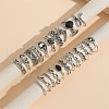 22Pcs Alloy Enamel Finger Cuff Rings Sets FS-WG8BC7B-01-2