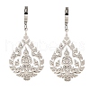 304 Stainless Steel Teardrop with Bodhisattva Hoop Earrings for Women EJEW-S239-04P-2