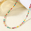 Colorful Natural Stone & Brass Beaded Necklaces FQ1853-2