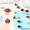 16Pcs 8 Style Natural Gemstone Connector Charms PALLOY-CJ00053-8