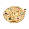 304 Stainless Steel Rhinestone Pendants STAS-I325-037G-02-2
