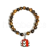 Christmas Theme Natural Tiger Eye Stretch Bracelets PW-WGDD6ED-06-1