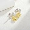 Brass Two Tone Dangle Stud Earrings EJEW-Z119-01GP-1