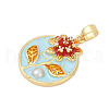 Brass Micro Pave Cubic Zirconia Pendants KK-U068-08G-01-2