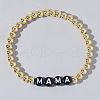 Mother's Day Stylish Brass & Acrylic Word Beaded Stretch Bracelets Trendy for Unique Look QS6453-4-1