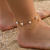 Alloy Round Polymer Clay Rhinestone Beaded Anklets WG711D4-01-1