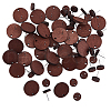 FIBLOOM 60Pcs Wood Stud Earrings Finding EJEW-FI0003-33E-1