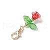 Flower Glass & Acrylic Beads Pendant Decorations HJEW-JM03045-6