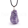 Natural Amethyst Raw Rough Nuggets Pendant Necklace FS-WG50F2C-06-2