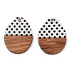 Printed Opaque Resin & Walnut Wood Pendants RESI-TAC0017-65-2