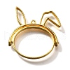 Rabbit Rotatable Alloy Swivel Open Back Bezel Pendants PALLOY-I223-19G-1
