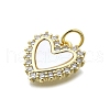 Brass Micro Pave Clear Cubic Zirconia Pendants KK-V010-03G-02-2